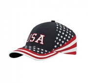 Baseball Caps - 6 Panel Cotton Twill Washed USA Flag Cap